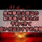 泉州夢花火周辺の駐車場穴場まとめ!予約できて安い付近おすすめ情報