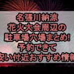 名張川納涼花火大会周辺の駐車場穴場まとめ!予約できて安い付近おすすめ情報