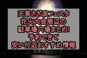 天草さざ波フェスタ花火大会周辺の駐車場穴場まとめ!予約できて安い付近おすすめ情報