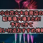 小山花火大会2025周辺の駐車場穴場まとめ!予約できて安い付近おすすめ情報