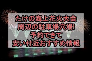 たけの海上花火大会周辺の駐車場穴場まとめ!予約できて安い付近おすすめ情報