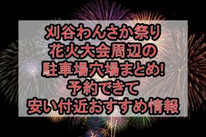 刈谷わんさか祭り花火大会周辺の駐車場穴場8選!予約できて安い付近おすすめ情報