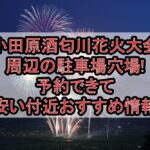小田原酒匂川花火大会周辺の駐車場穴場4選!予約できて安い付近おすすめ情報