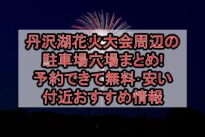 丹沢湖花火大会周辺の駐車場穴場まとめ!予約できて無料･安い付近おすすめ情報