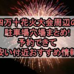 四万十花火大会周辺の駐車場穴場まとめ!予約できて安い付近おすすめ情報