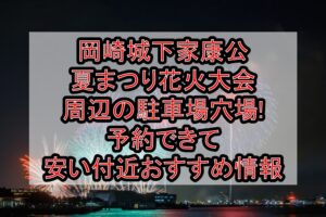 岡崎城下家康公夏まつり花火大会周辺の駐車場穴場4選!予約できて安い付近おすすめ情報