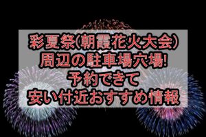 彩夏祭(朝霞花火大会)周辺の駐車場穴場4選!予約できて安い付近おすすめ情報