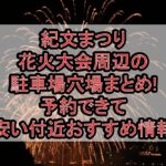 紀文まつり花火大会周辺の駐車場穴場まとめ!予約できて安い付近おすすめ情報