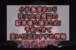 小松島港まつり花火大会周辺の駐車場穴場まとめ!予約できて安い付近おすすめ情報