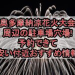 奥多摩納涼花火大会周辺の駐車場穴場まとめ!予約できて安い付近おすすめ情報