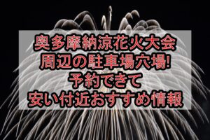 奥多摩納涼花火大会周辺の駐車場穴場まとめ!予約できて安い付近おすすめ情報