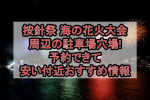按針祭 海の花火大会周辺の駐車場穴場まとめ!予約できて安い付近おすすめ情報