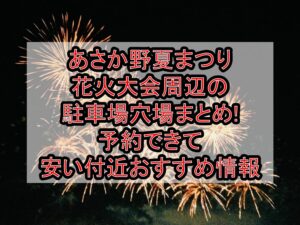 あさか野夏まつり花火大会周辺の駐車場穴場まとめ!予約できて安い付近おすすめ情報