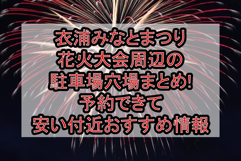 衣浦みなとまつり花火大会周辺の駐車場穴場まとめ!予約できて安い付近おすすめ情報
